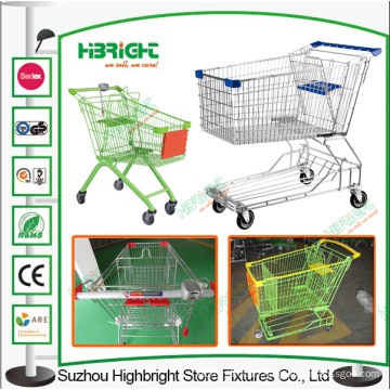 Steel Supermarket Shopping Trolley with Good Quality